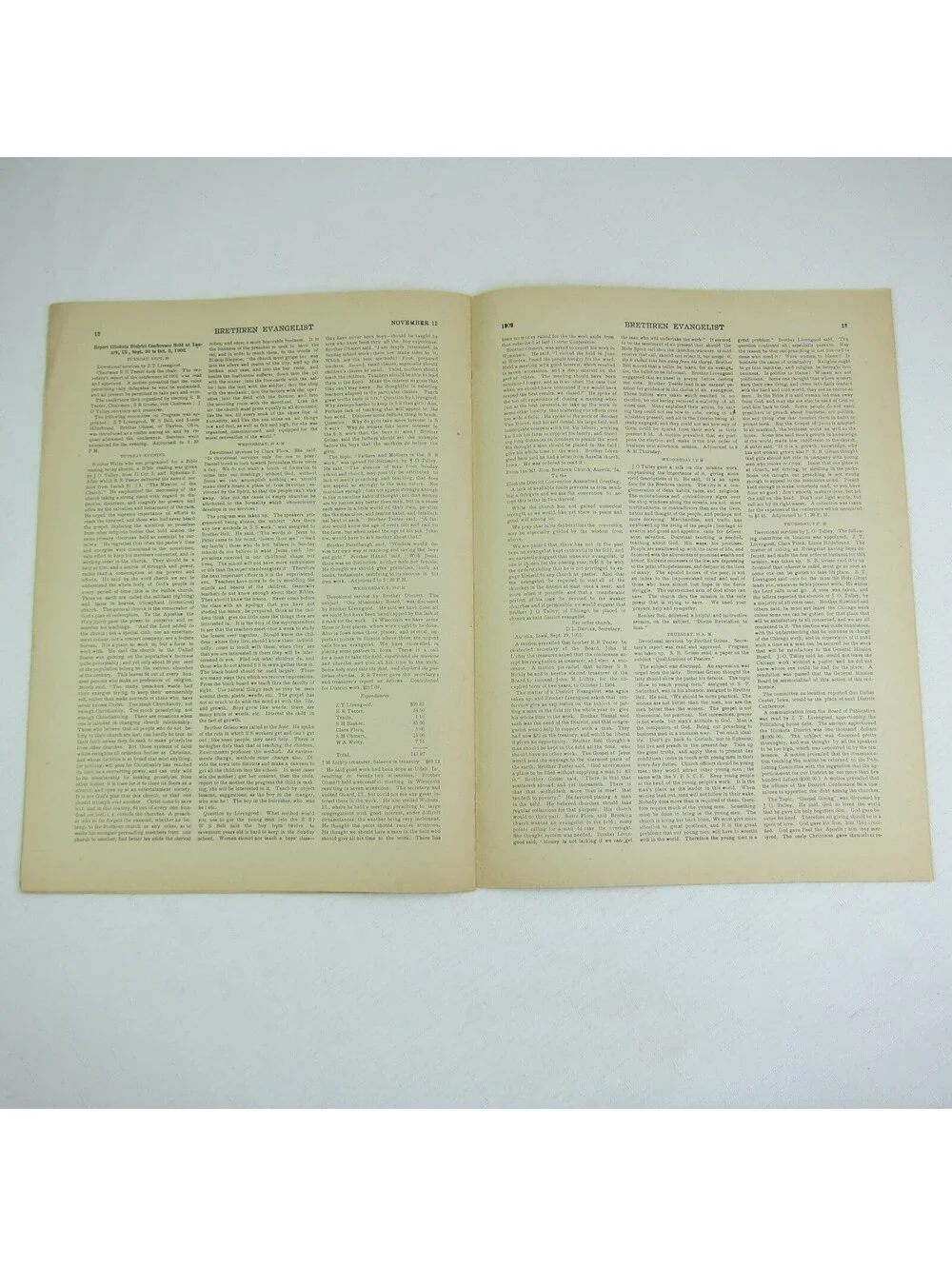 Brethren Evangelist Christian Newspaper Ashland Ohio Antique November 12th 1902
